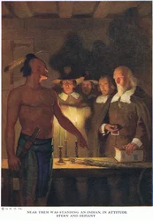 Közelük egy indián állt, szigorú és kihívóan